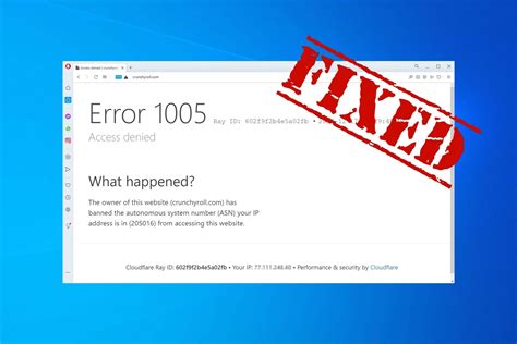1005 error.